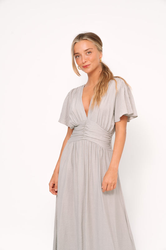 Vestido TURIA gris perla