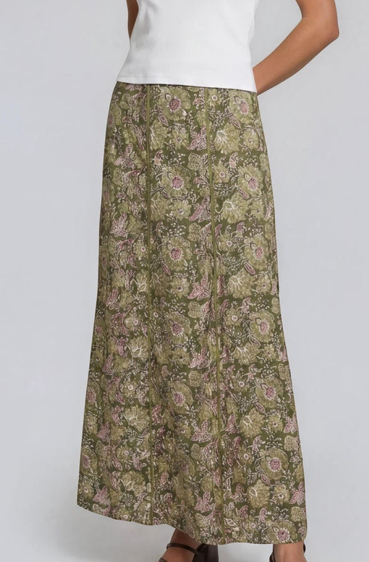 Falda NERVS flores verde