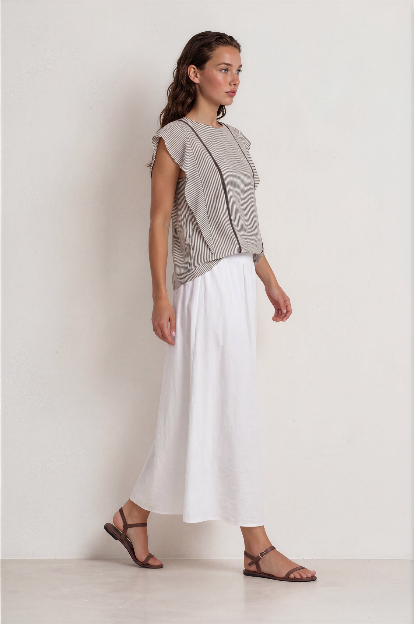 Blusa RIMINI rayas choco