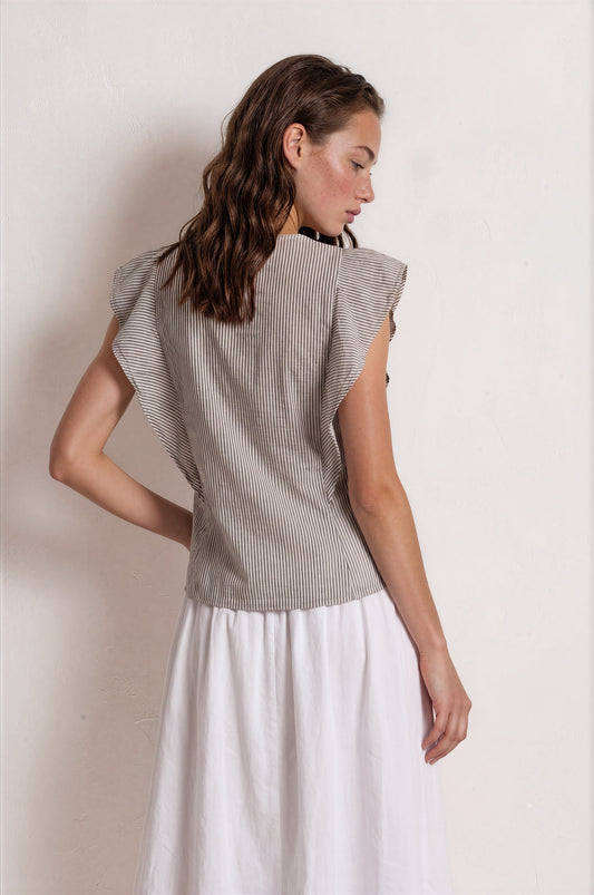 Blusa RIMINI rayas choco
