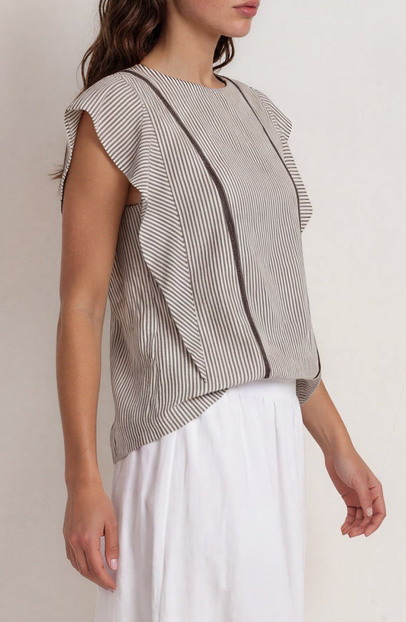 Blusa RIMINI rayas choco