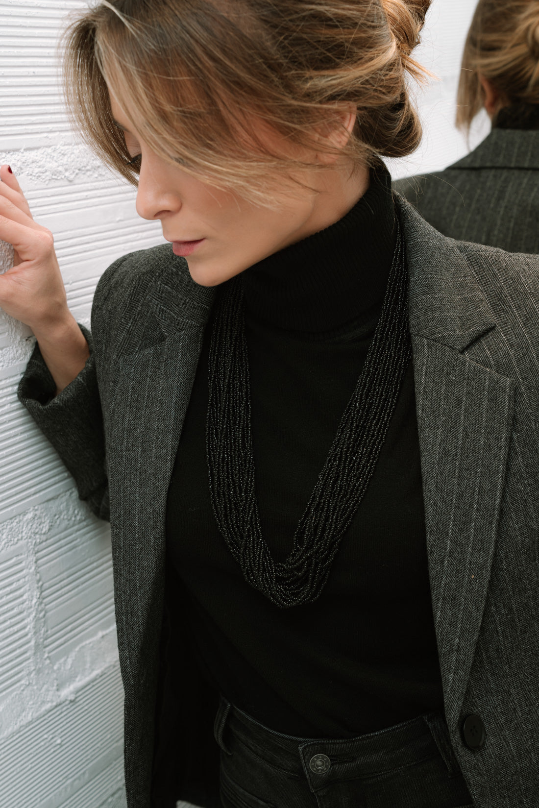Collar cuentas negro