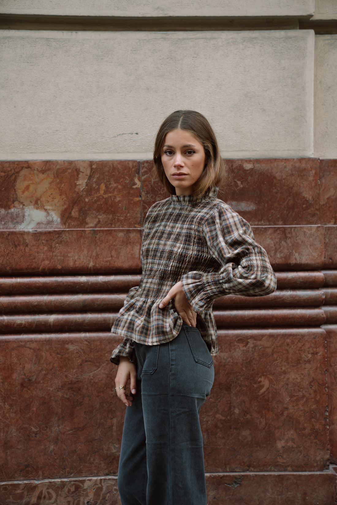 Blusa SCOTH tonos marrones