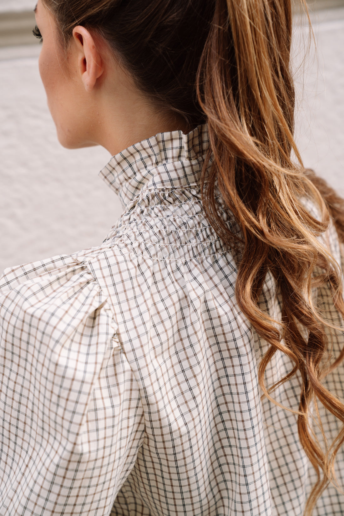 Camisa KHUINA tartán beige