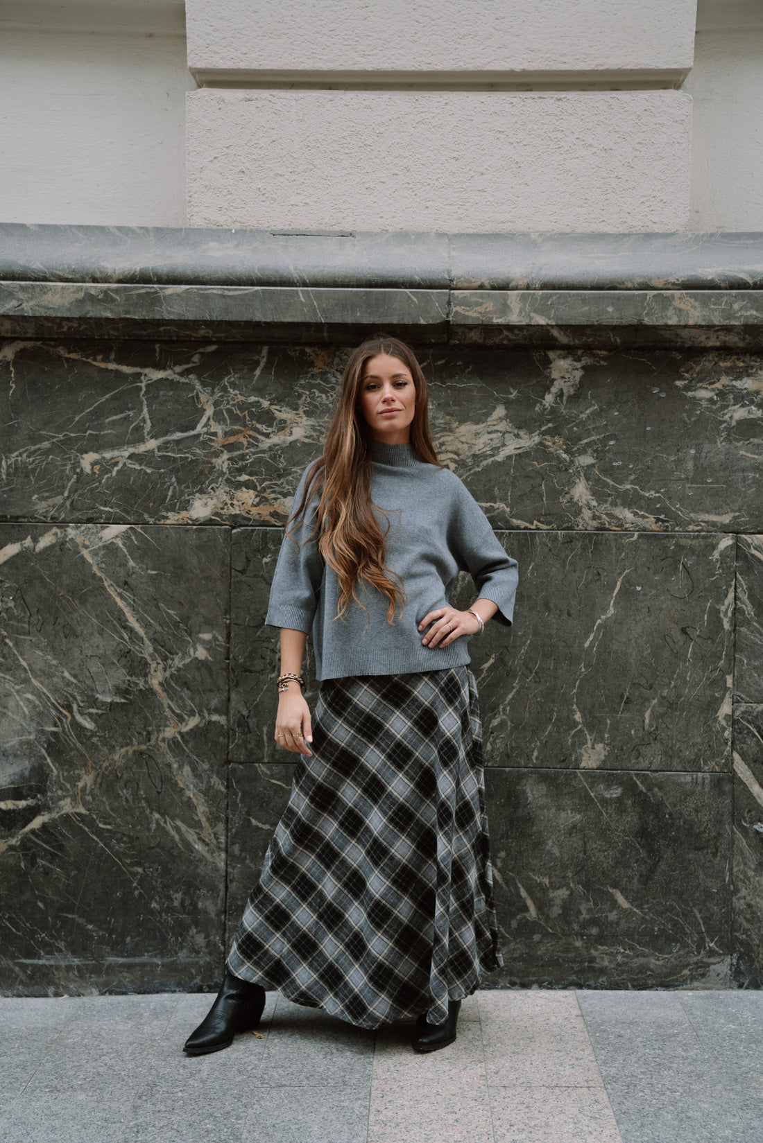 Falda SKOTTA tartán gris