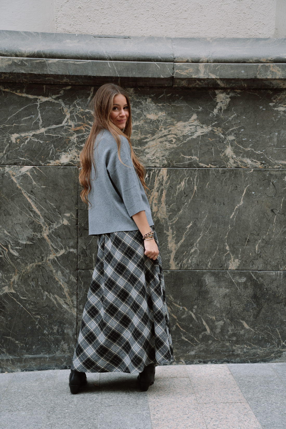 Falda SKOTTA tartán gris