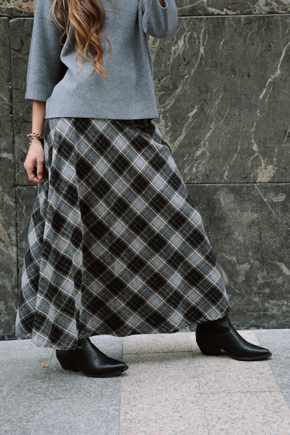 Falda SKOTTA tartán gris