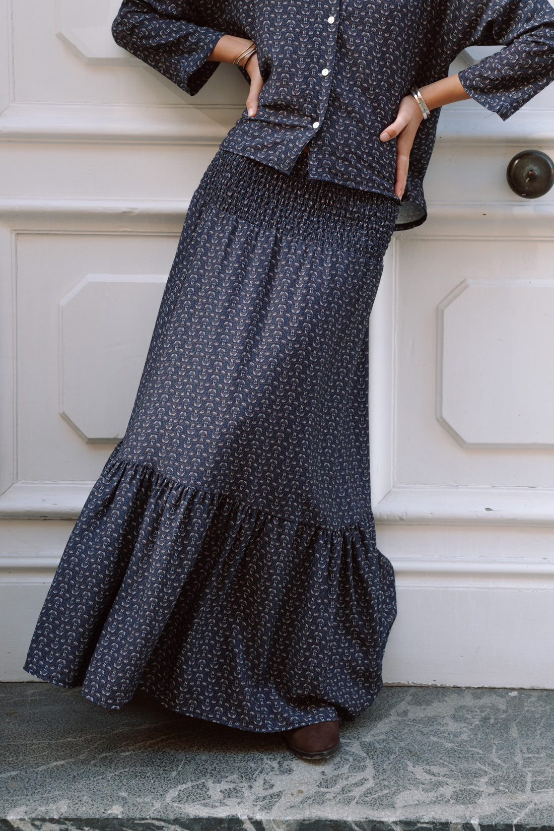 Falda VOILÉ estampada azules