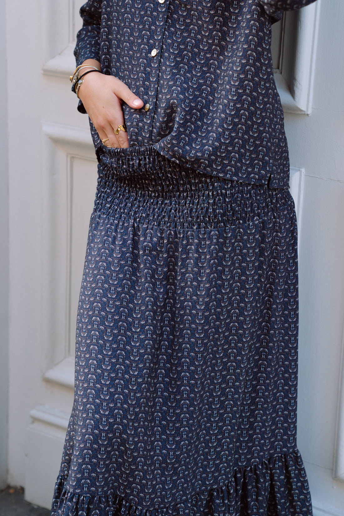 Falda VOILÉ estampada azules