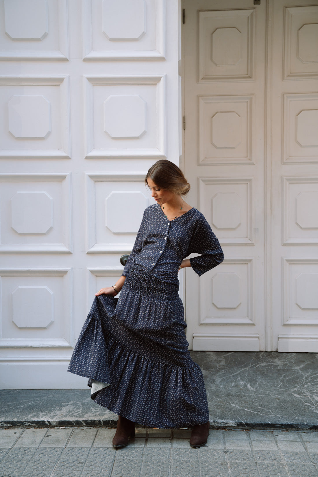 Falda VOILÉ estampada azules