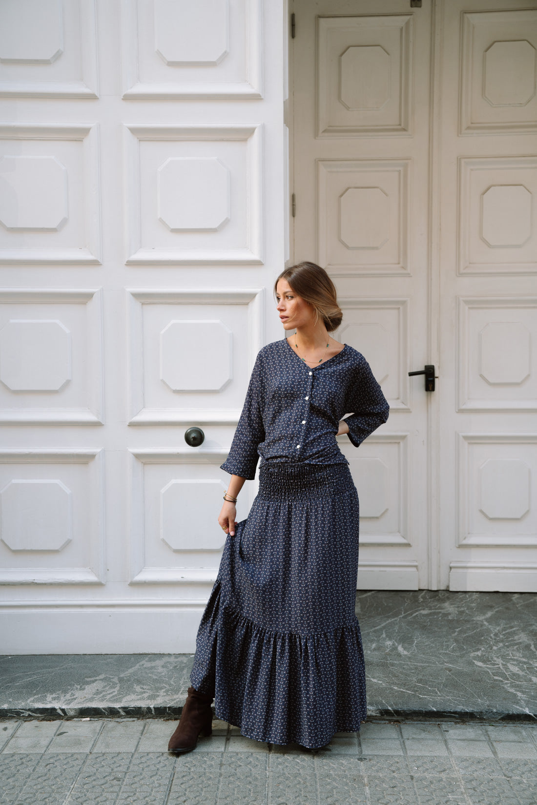 Falda VOILÉ estampada azules