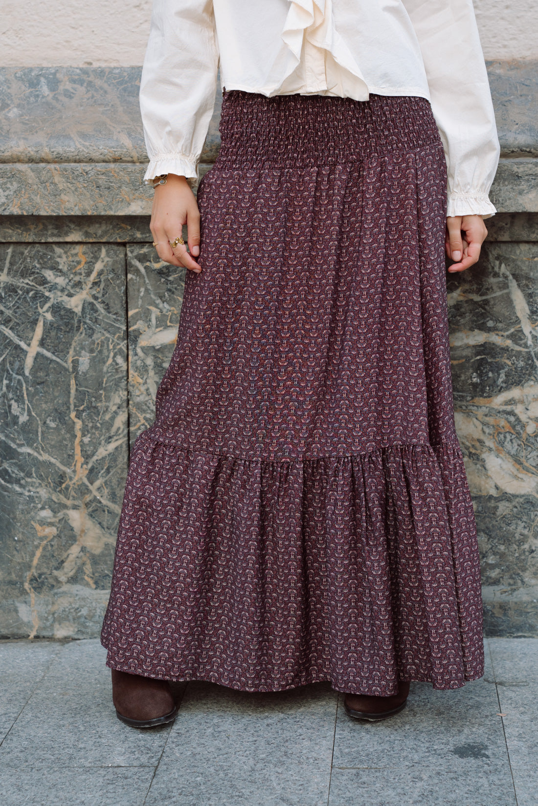 Falda estampada VOILÉ choco