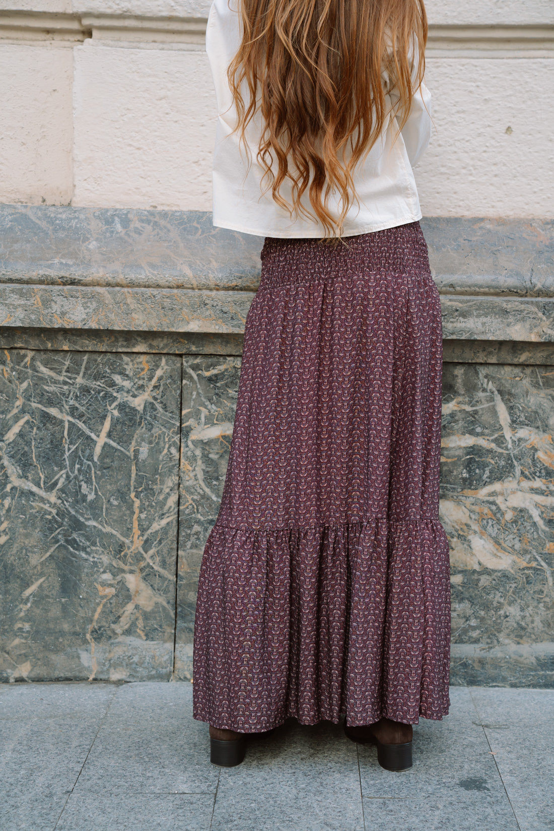 Falda estampada VOILÉ choco