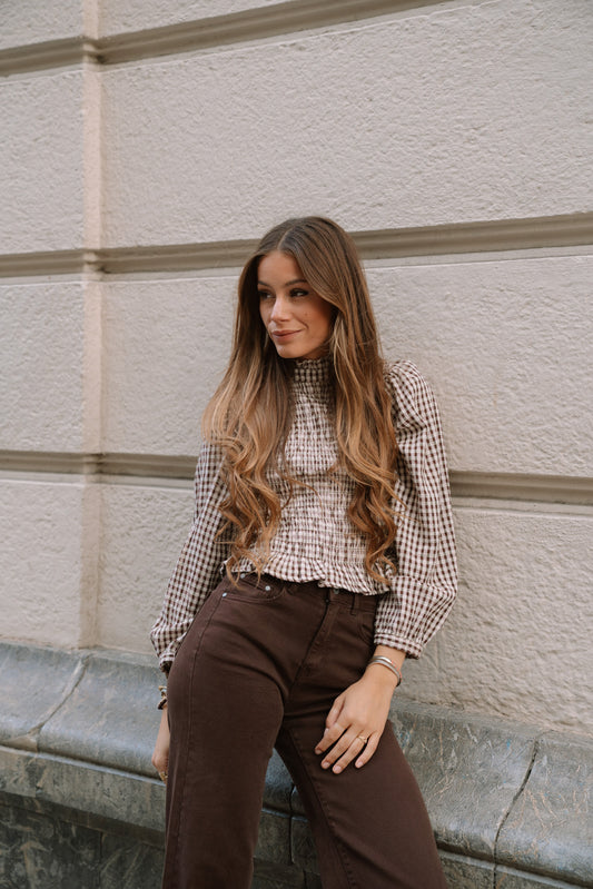 Camisa KHURY vichy choco