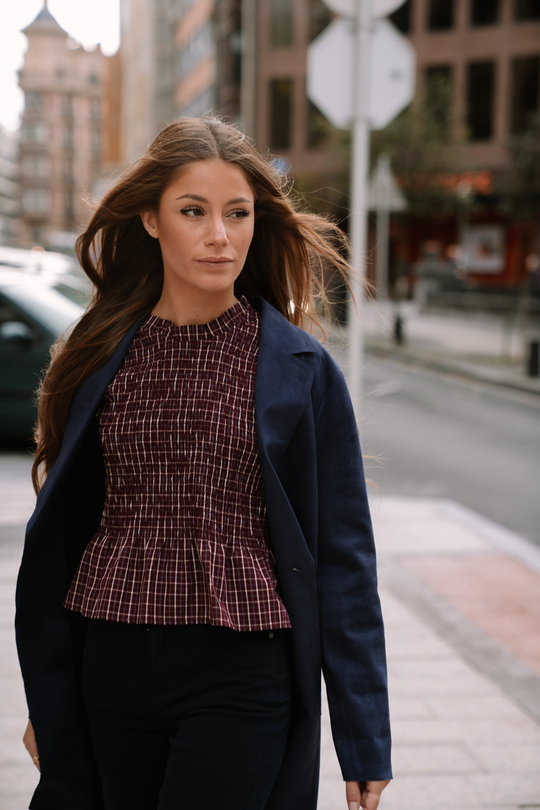 Blusa PLUMM  tartan vino