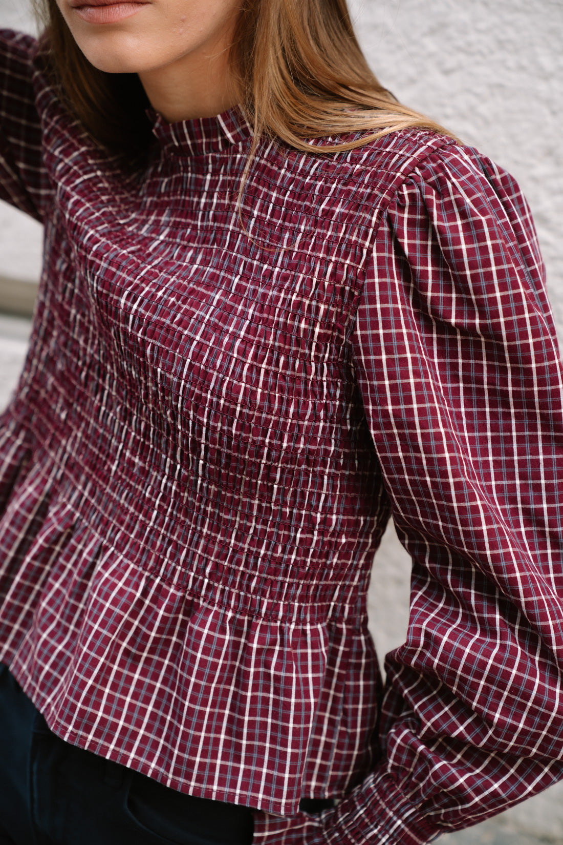 Blusa PLUMM  tartan vino