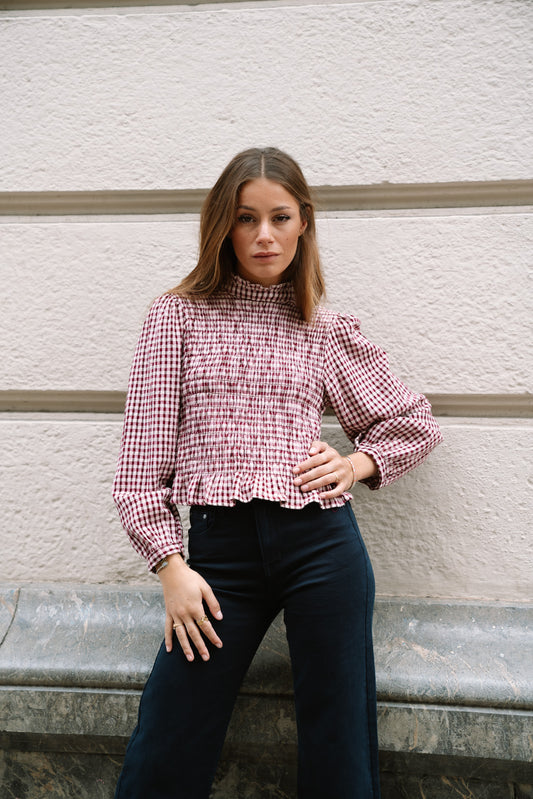 Camisa KHURY vichy vino