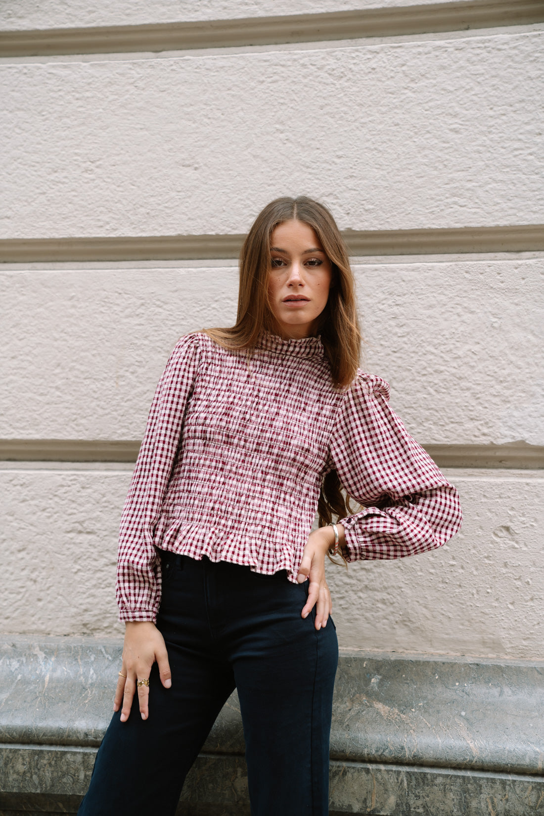 Camisa KHURY vichy vino