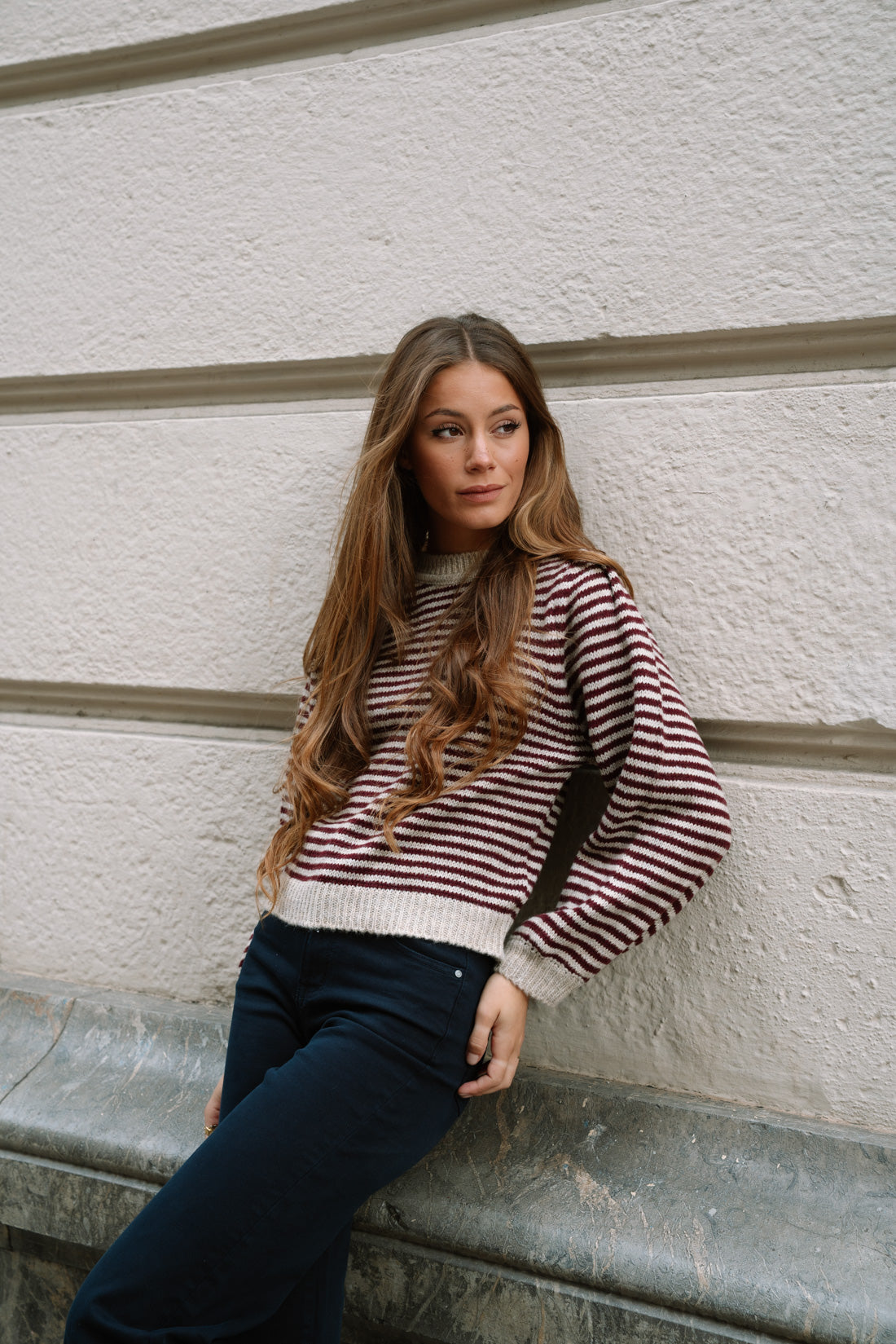 Jersey SHOULY rayas vino