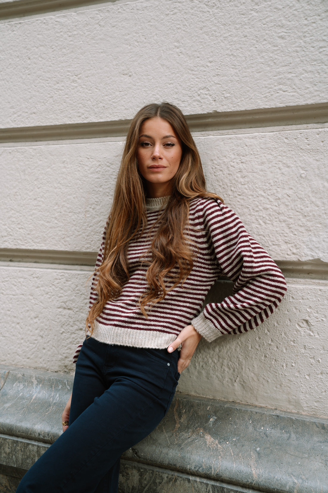 Jersey SHOULY rayas vino