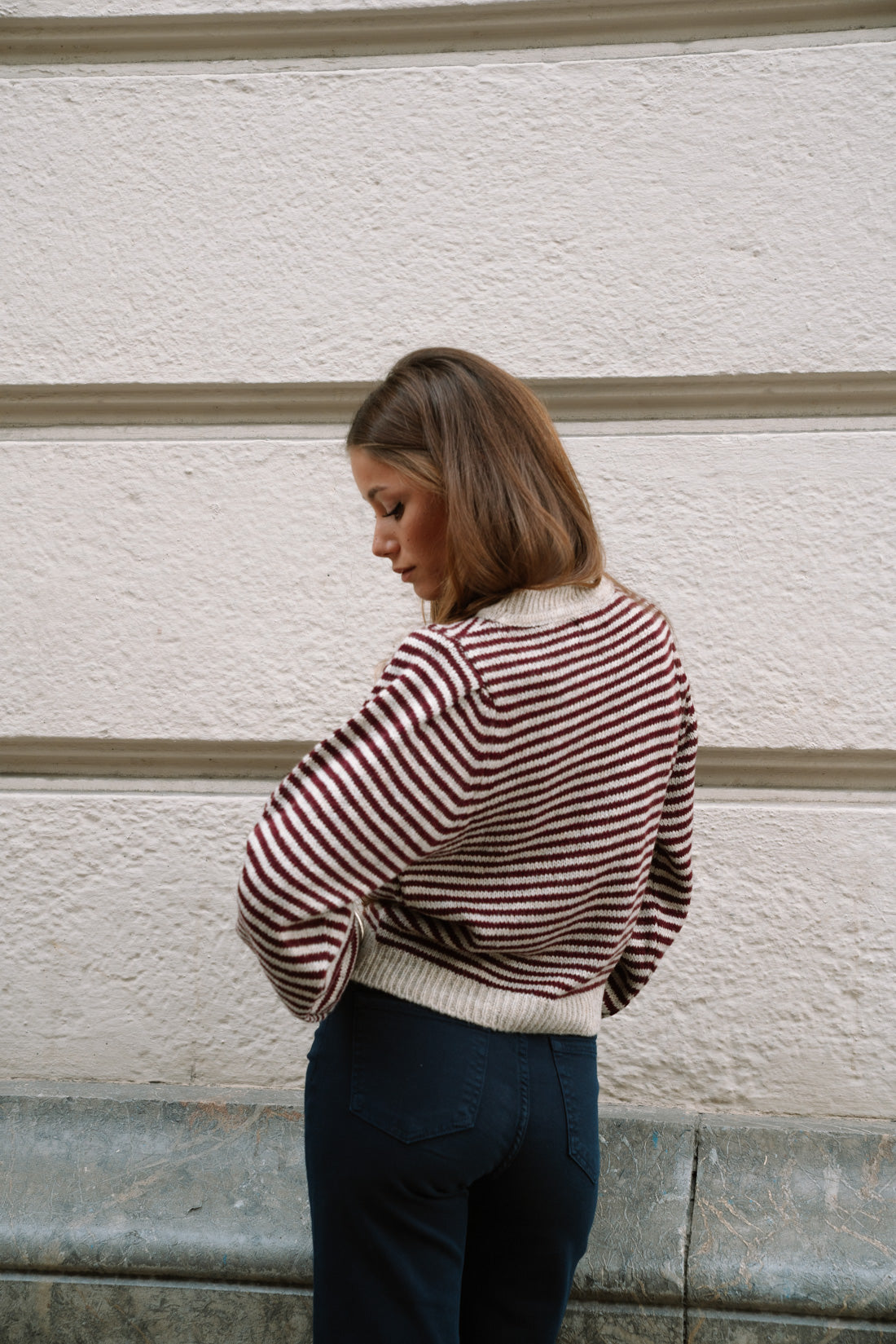 Jersey SHOULY rayas vino