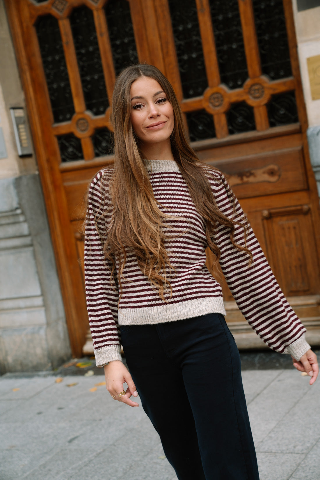 Jersey SHOULY rayas vino