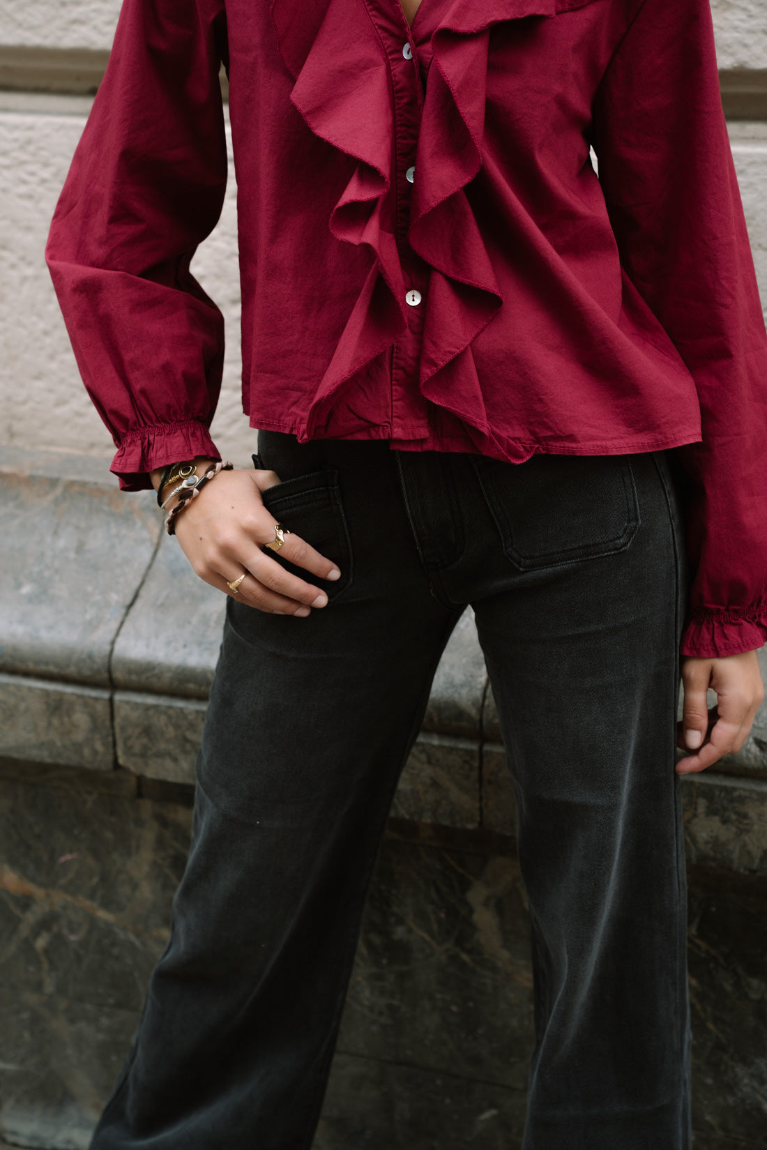 Pantalón FORY vaquero gris