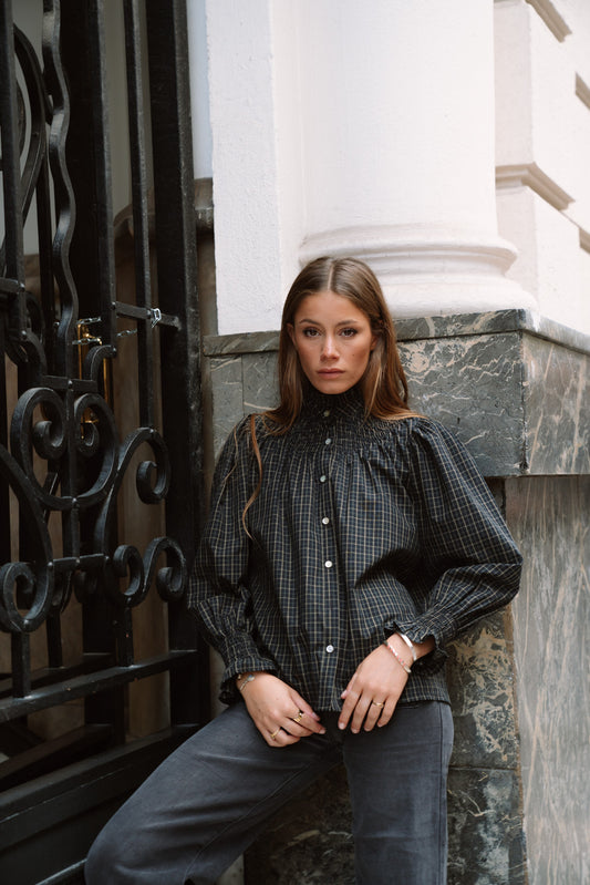 Camisa KHUINA tartan negro