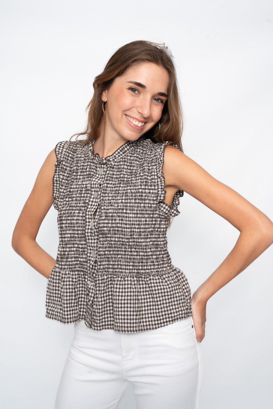 Blusa ANETT Vichy chocolate