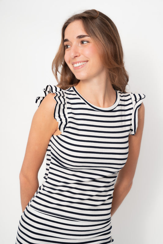 Camiseta rayas FRENCH  marino