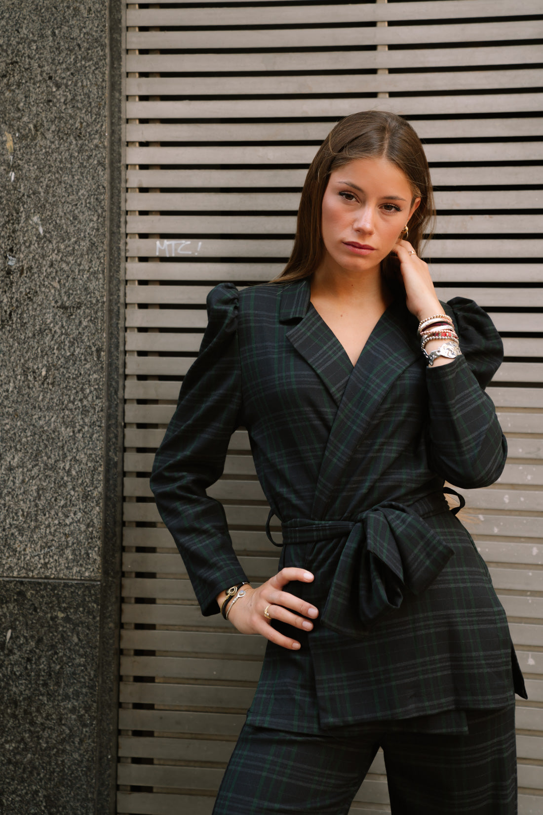 Chaqueta ASTRID escocés marino