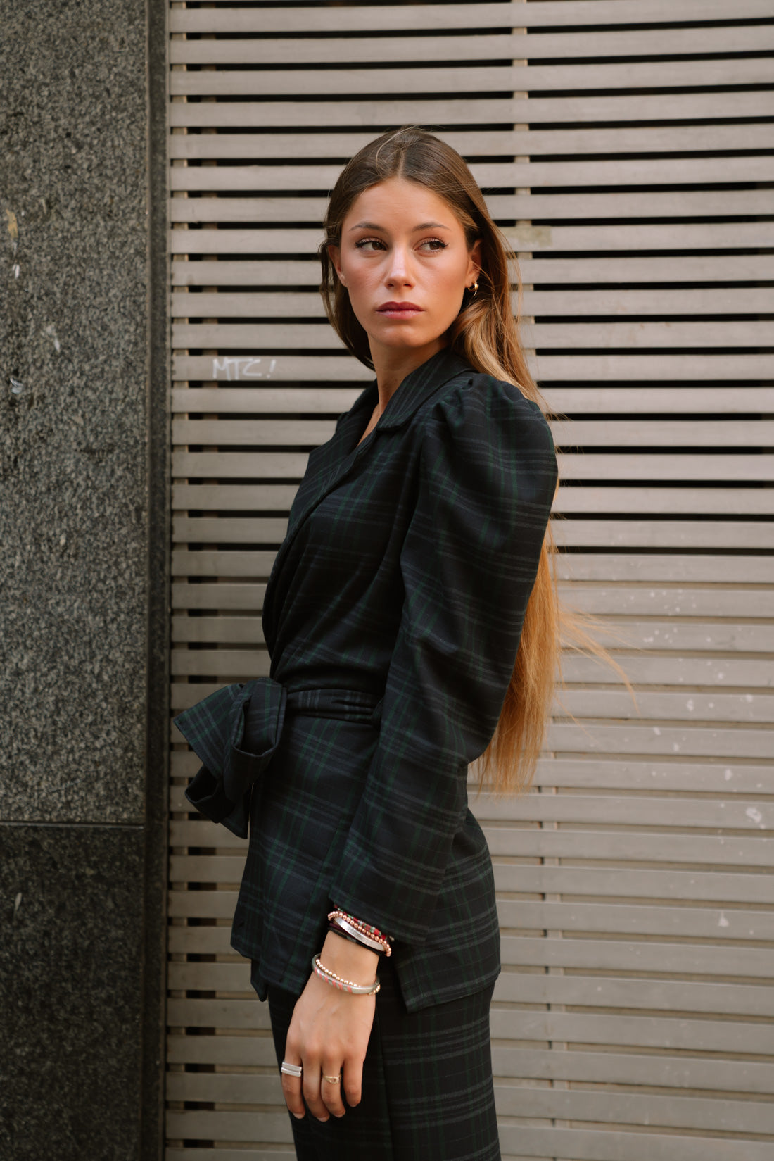 Chaqueta ASTRID escocés marino