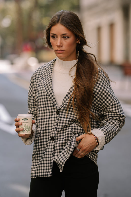 Chaqueta VICHY negro