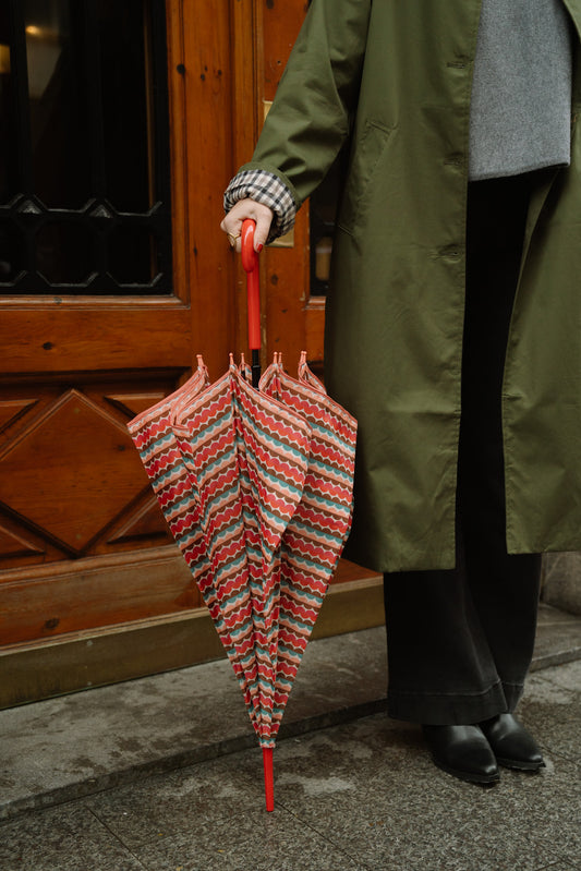 Paraguas ONDAS puño rojo