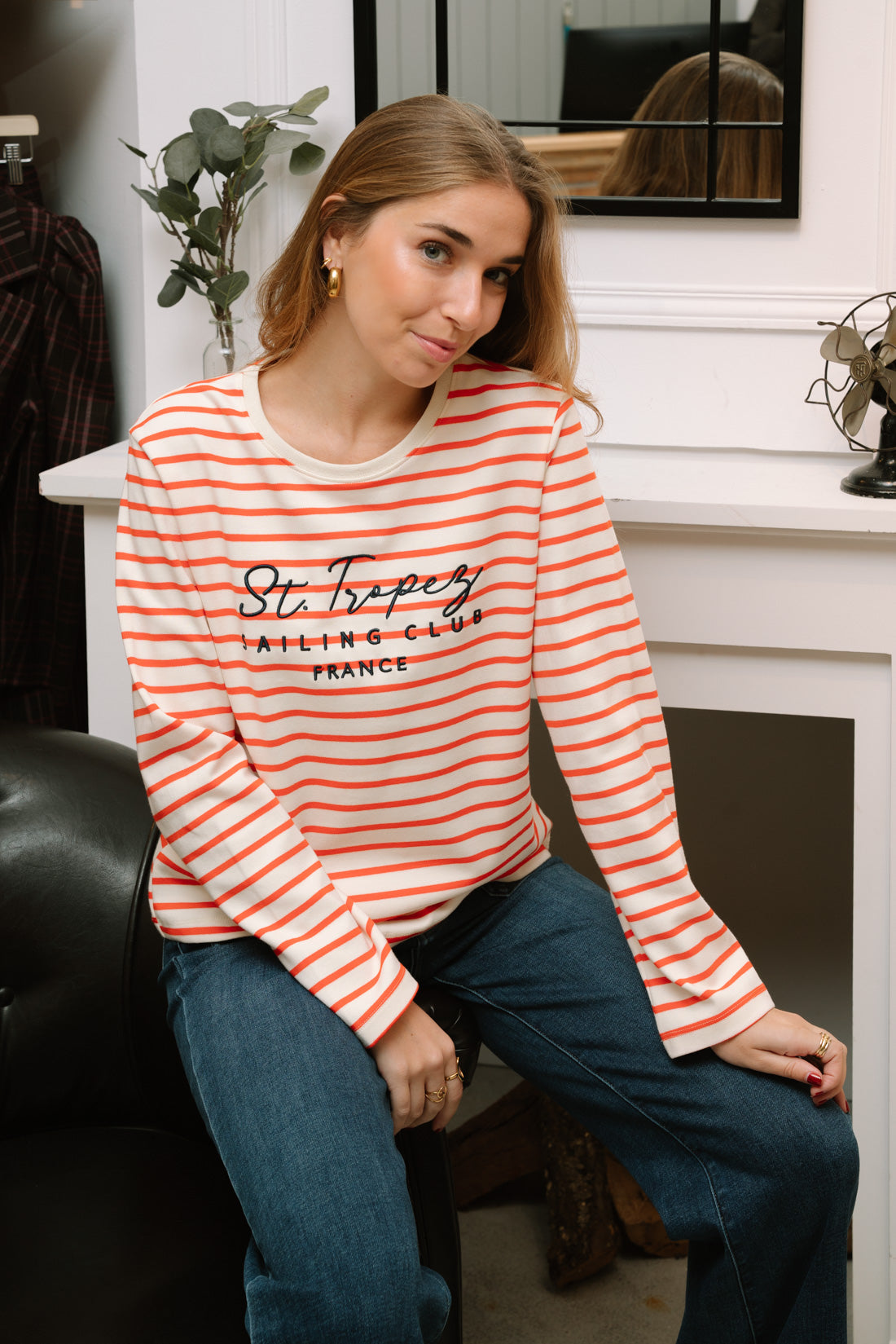 Camiseta rayas naranja