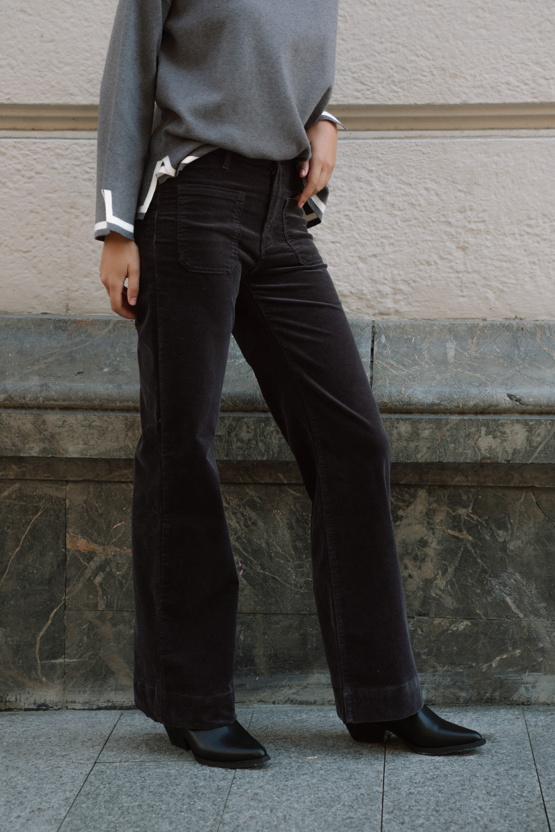Pantalón FORY micropana gris