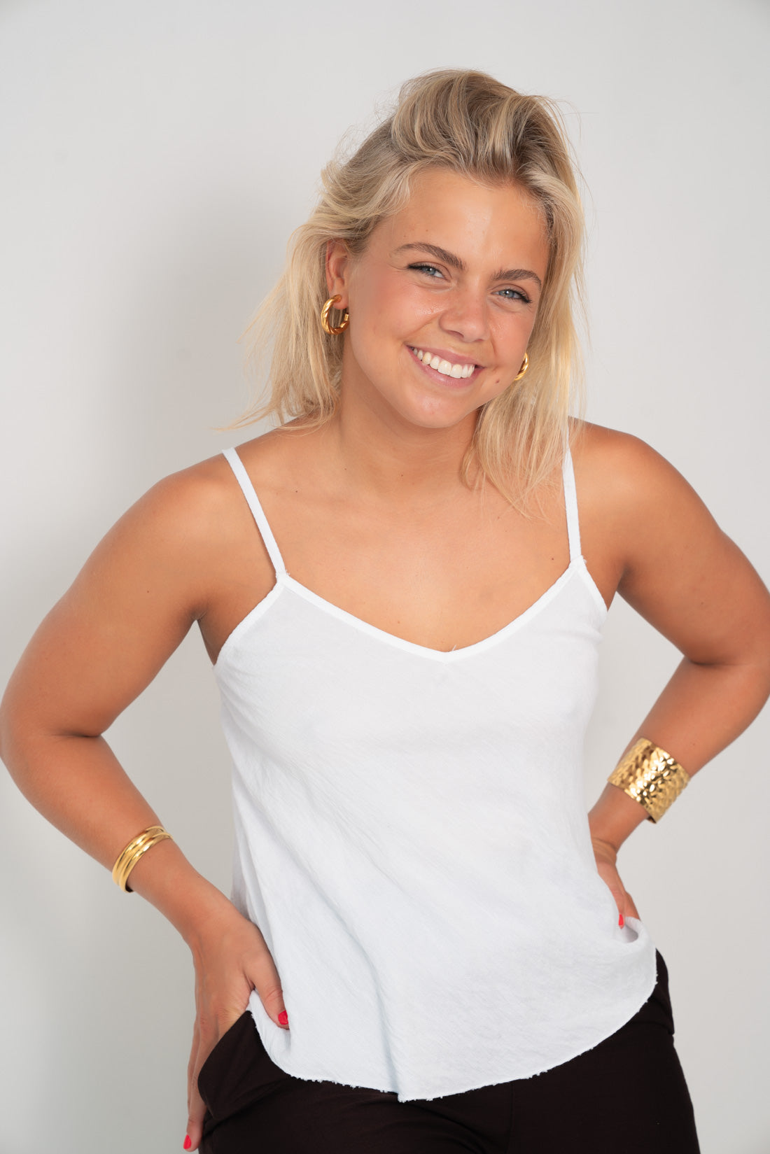 Top RACKS lino blanco