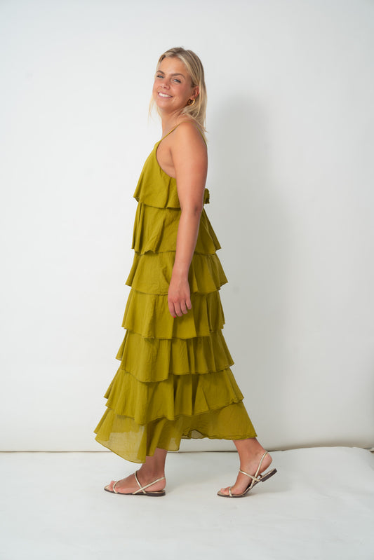 Vestido VOLTIX mostaza