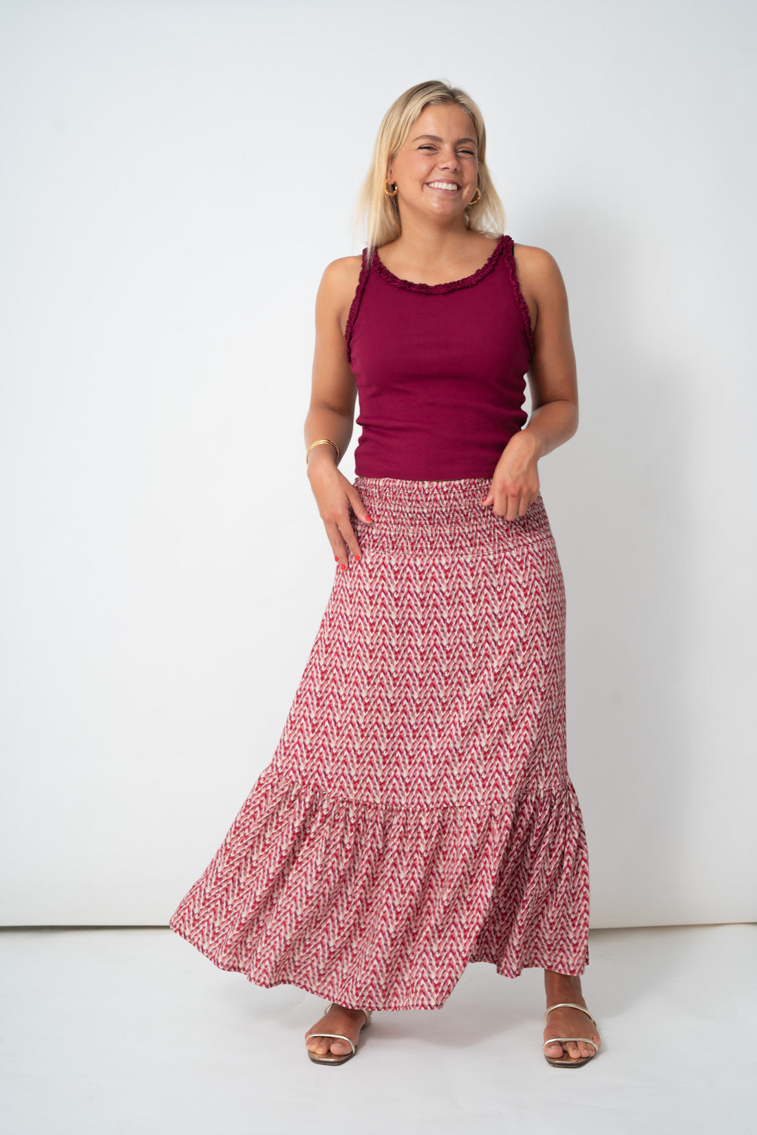 Falda VOILÉ vino tweed