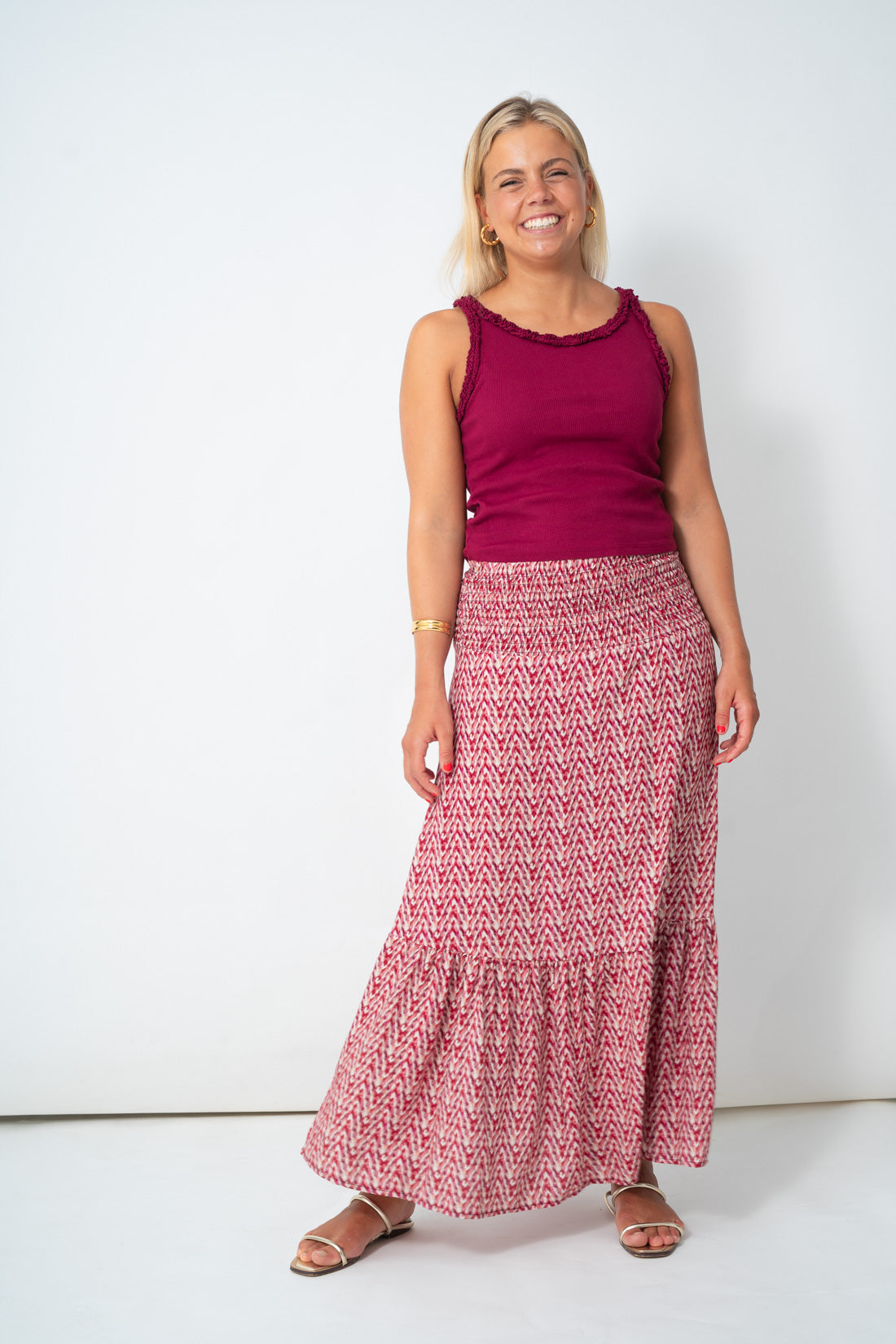Falda VOILÉ vino tweed