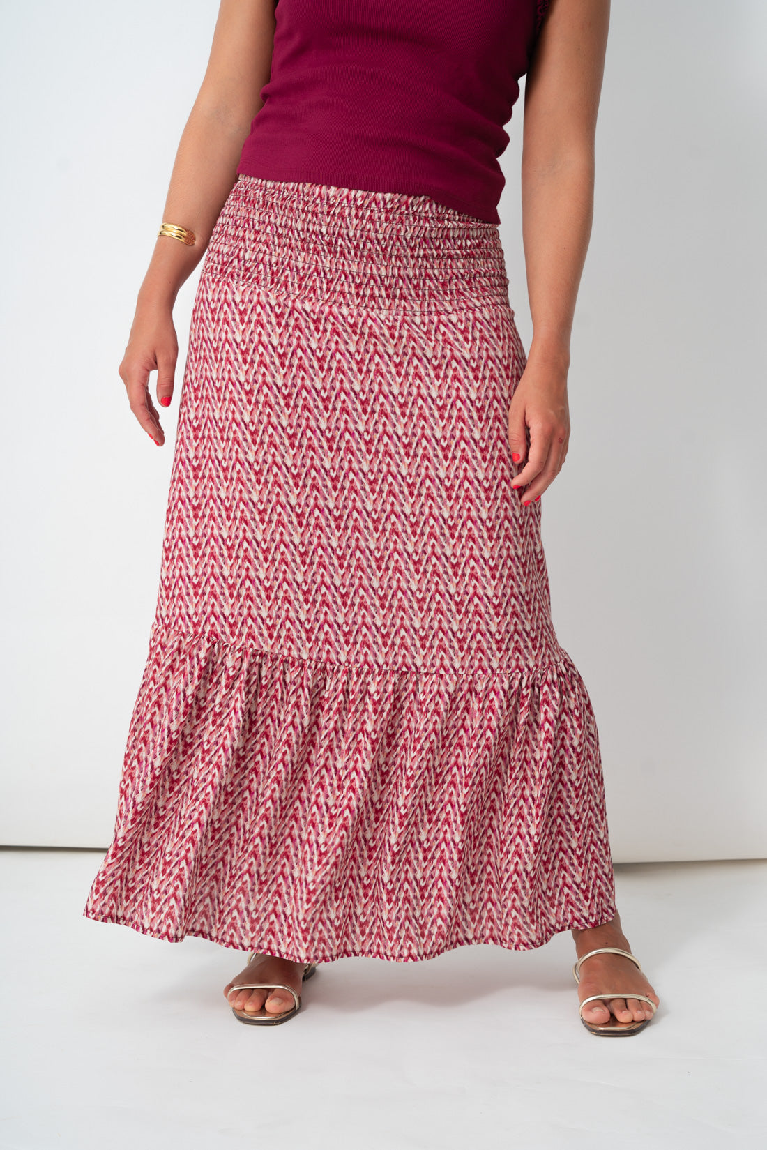 Falda VOILÉ vino tweed