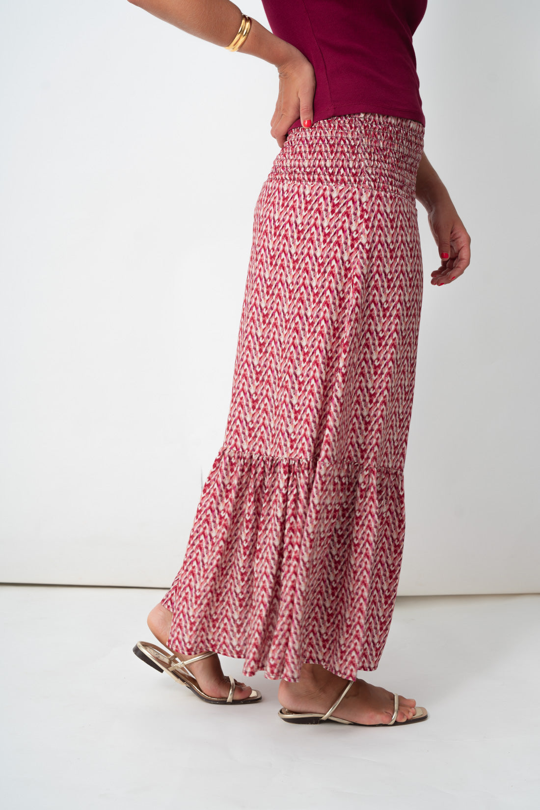 Falda VOILÉ vino tweed