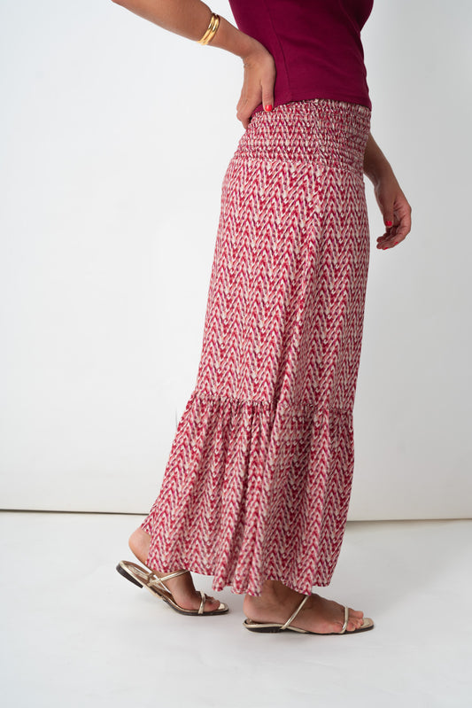 Falda VOILÉ vino tweed