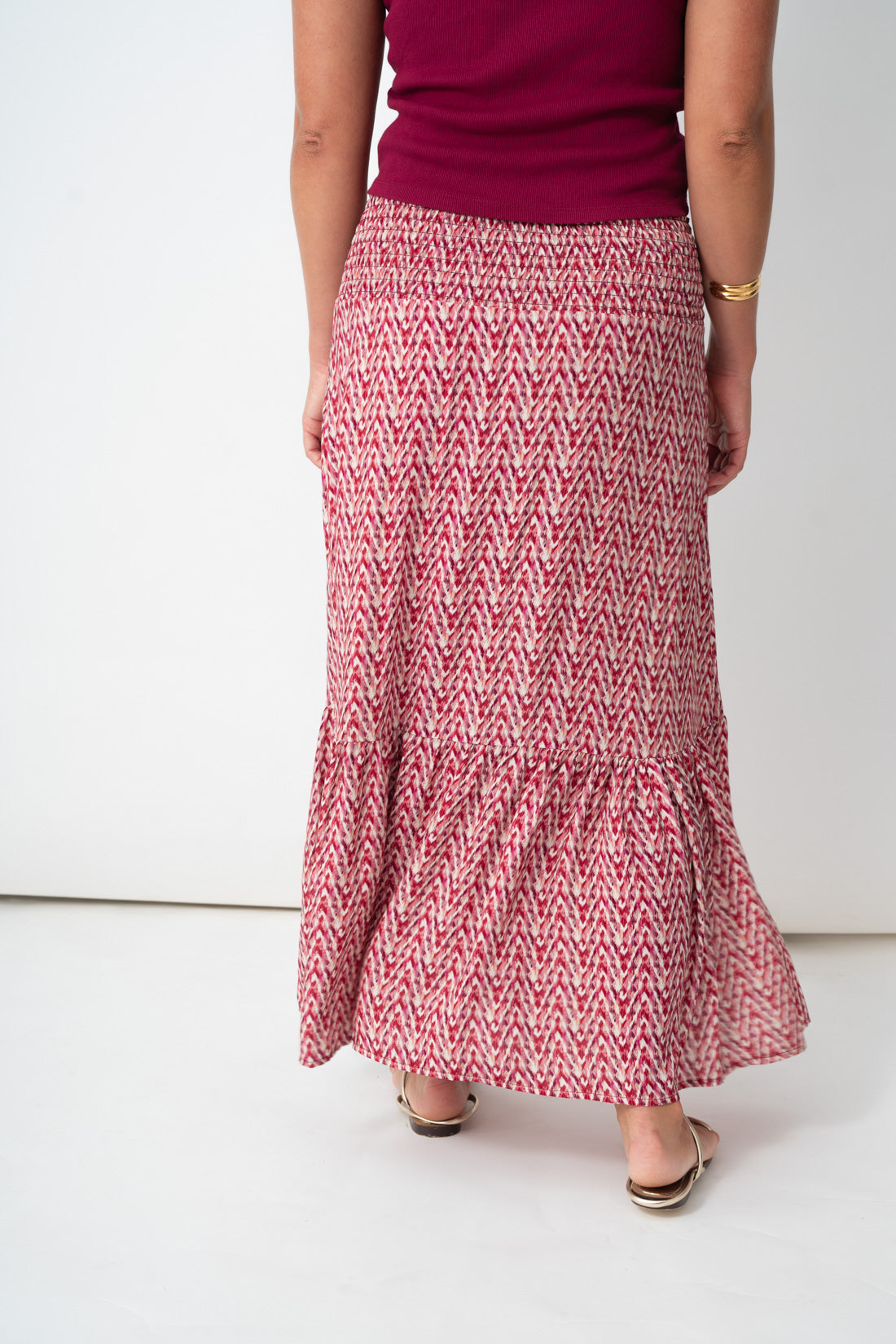 Falda VOILÉ vino tweed