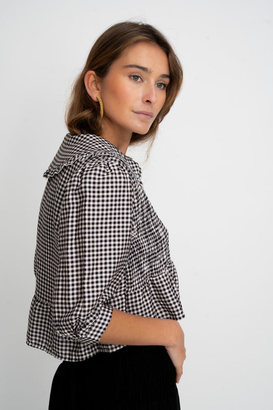 Blusa BIXY vichy negro