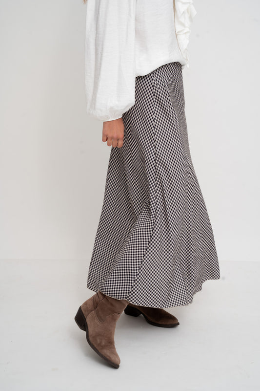 Falda VICHY negro