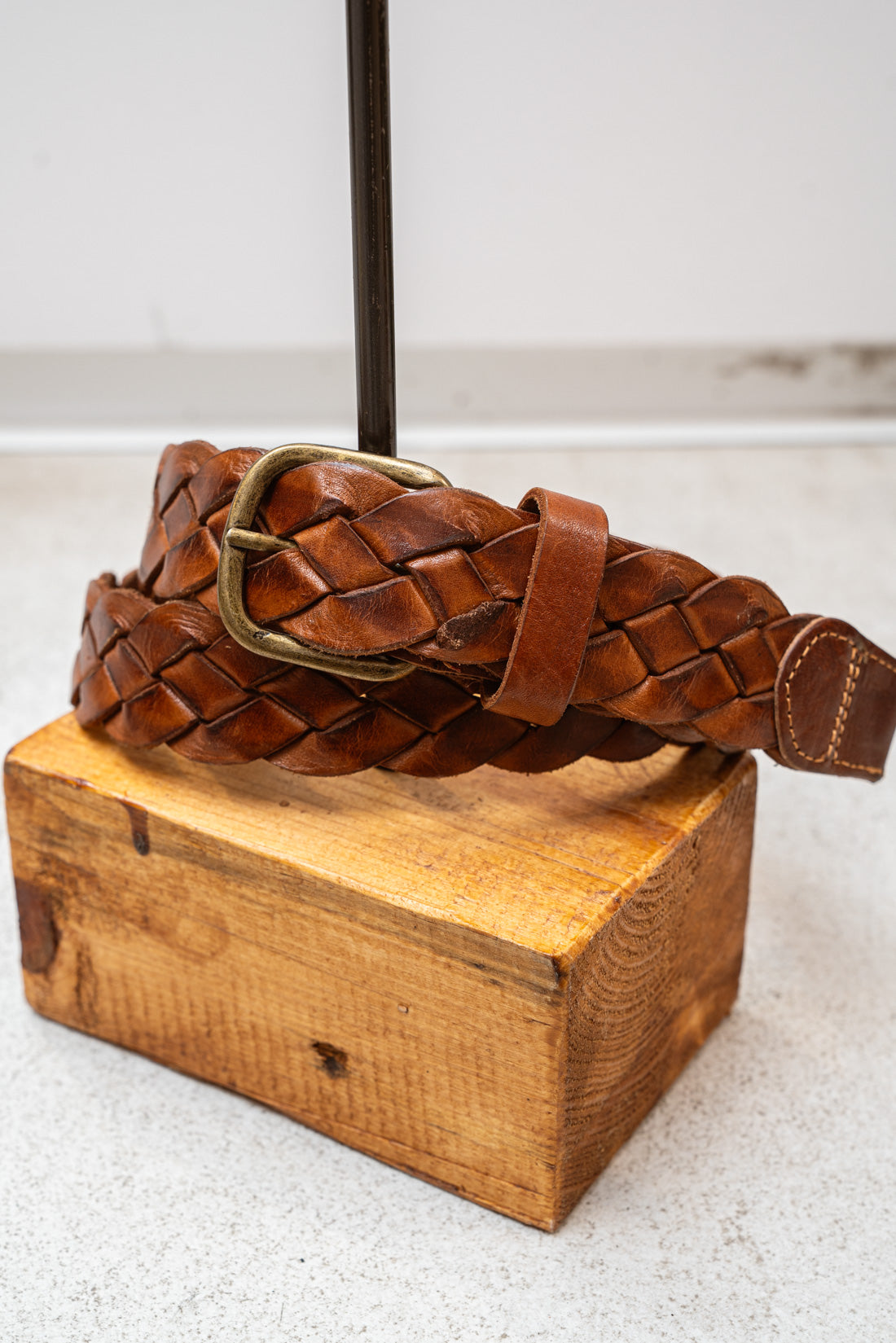 Cinturón trenzado camel