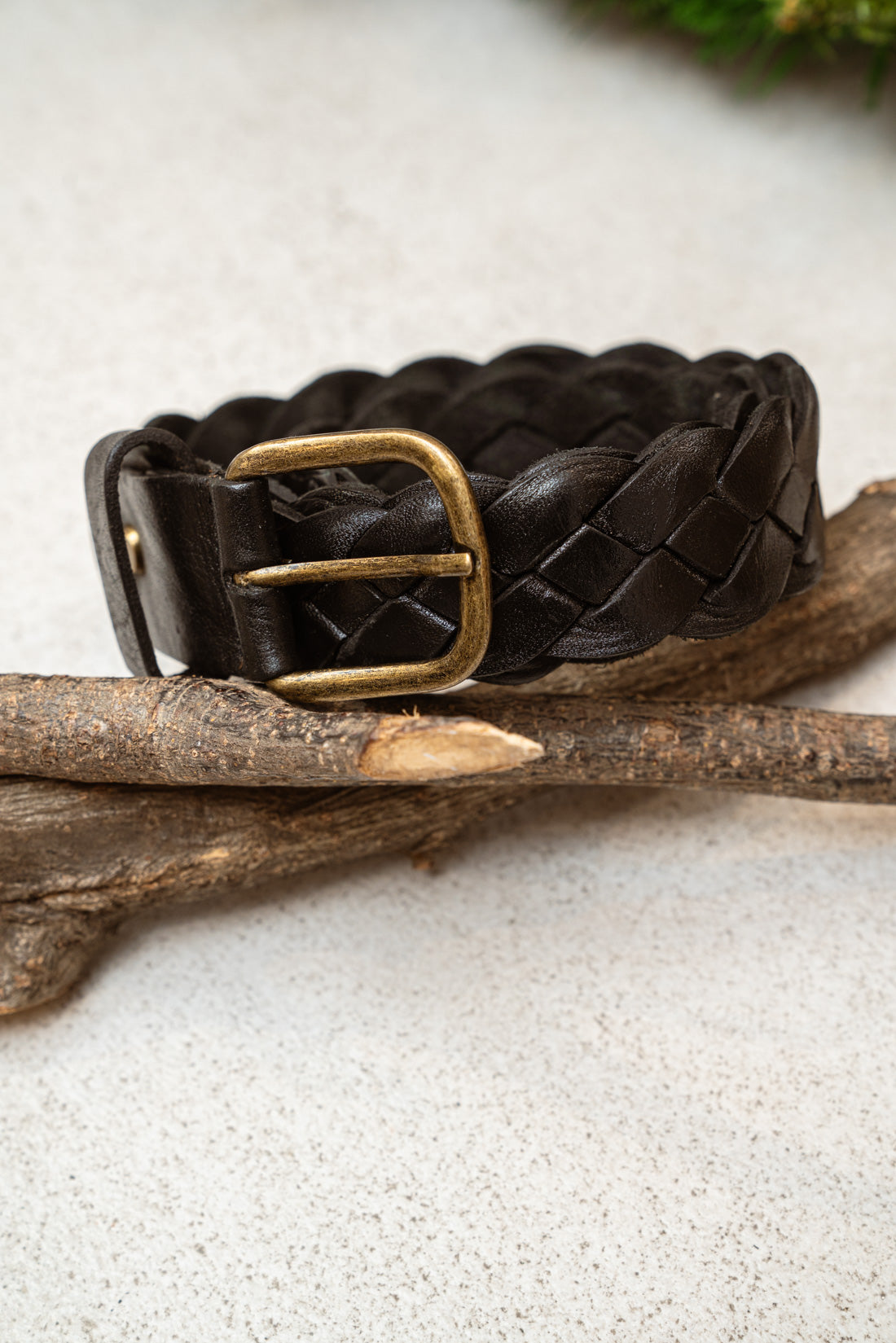 Cinturón trenzado negro