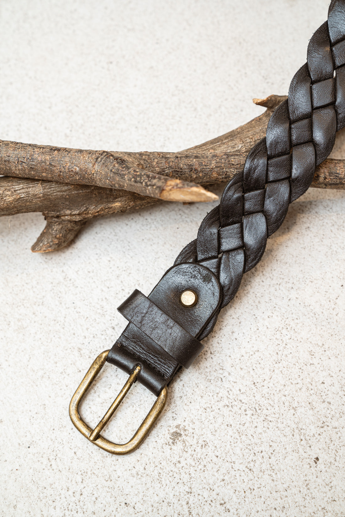 Cinturón trenzado negro