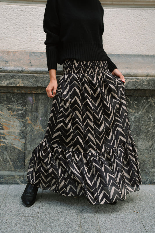 Falda PRADY espiga negro